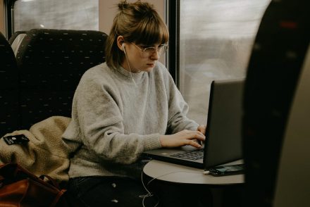 woman typing