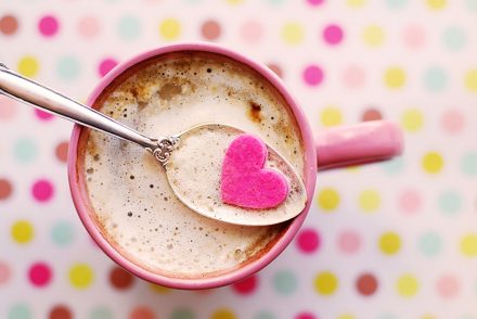 coffee with a heart candy